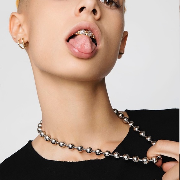 Dolls Kill Jewelry Dolls Kill Silver Ball Chain Choker Necklace